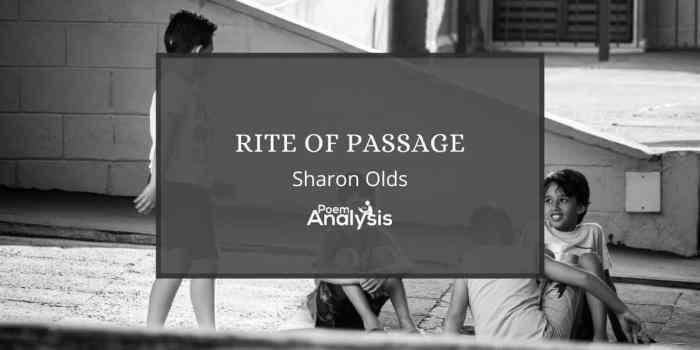 Sharon olds rite of passage analysis