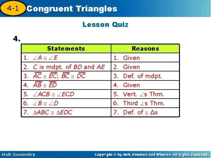 Geometry 5.1 5.4 quiz answers