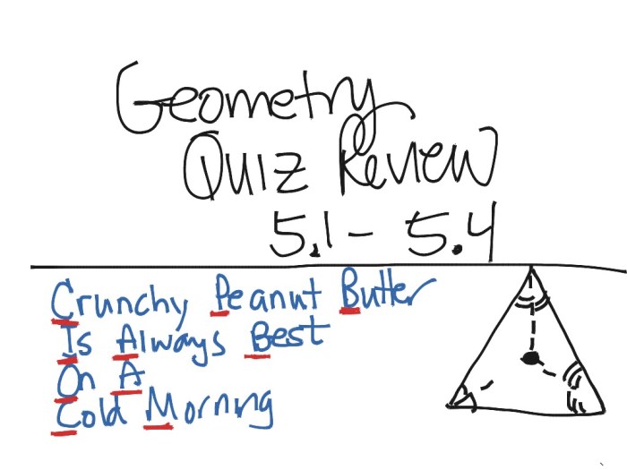 Geometry 5.1 5.4 quiz answers