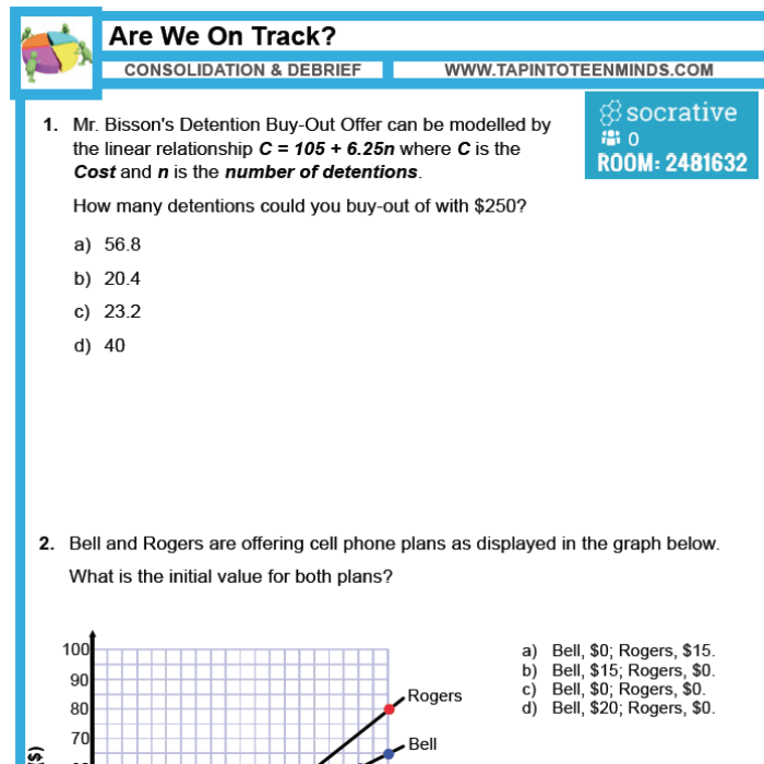 Linear relationships unit test answer key