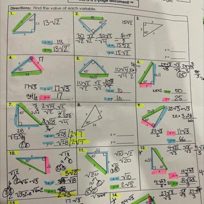 Unit 8 test study guide right triangles and trigonometry