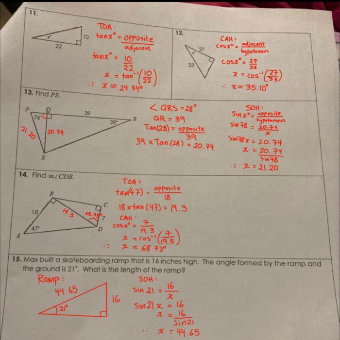 Unit 8 test study guide right triangles and trigonometry